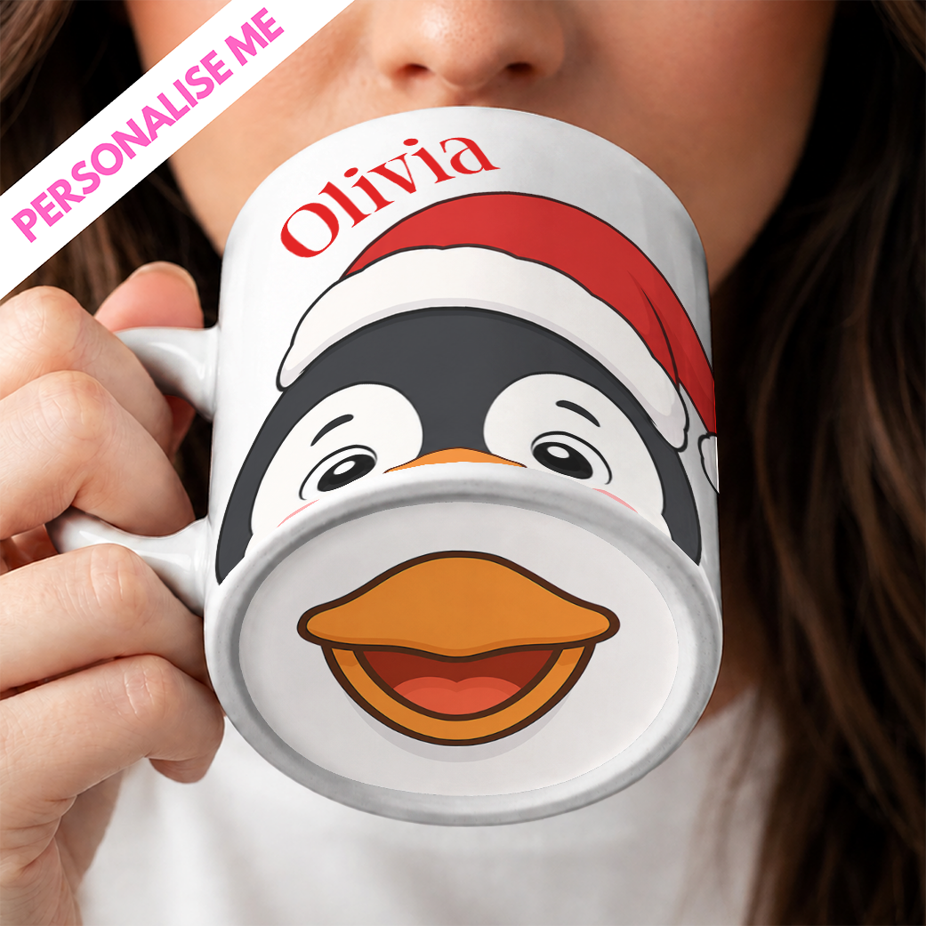 Christmas Penguin Big Mouth | Personalised UV DTF
