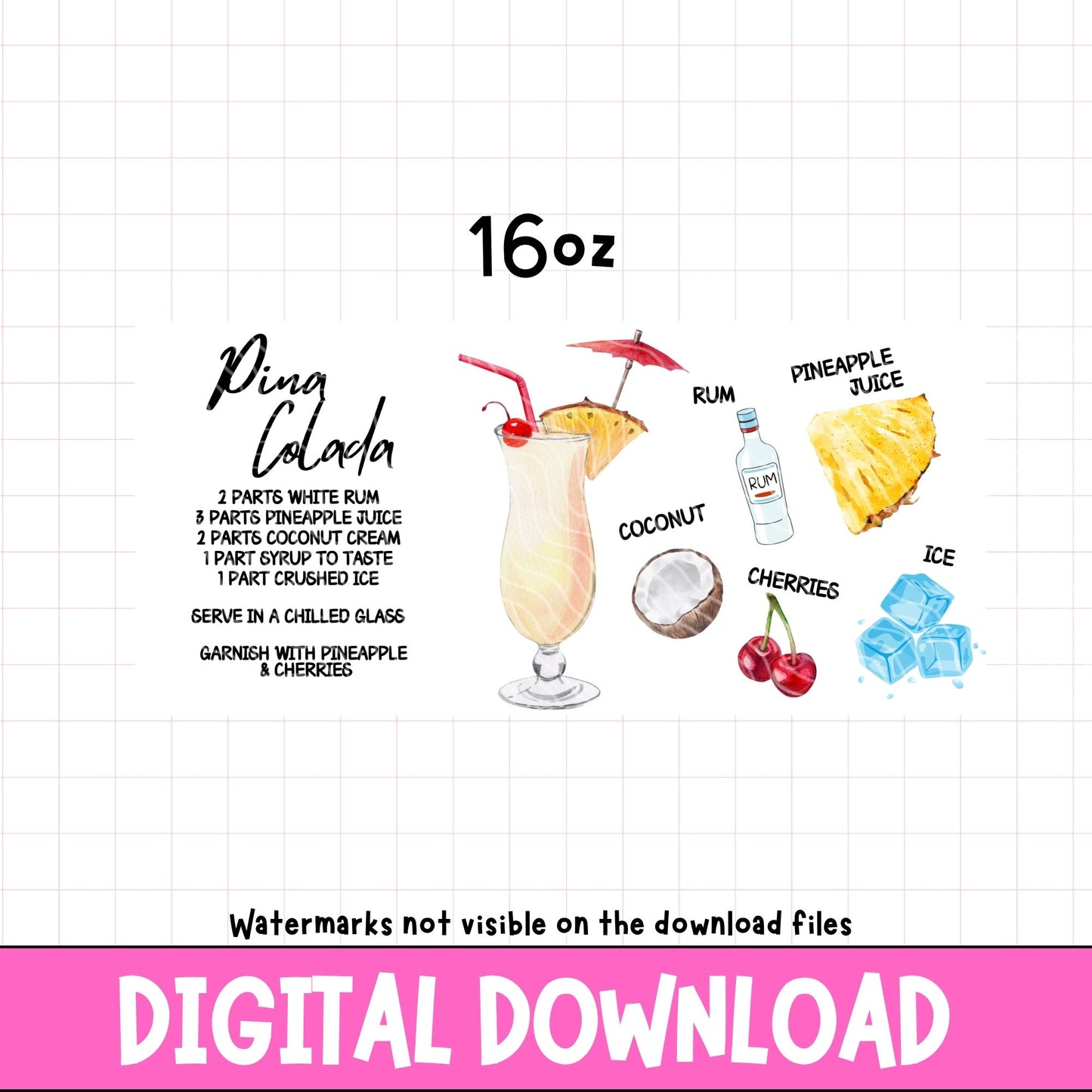 Pina Colada Recipe | Digital Download