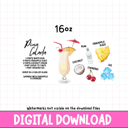 Pina Colada Recipe | Digital Download