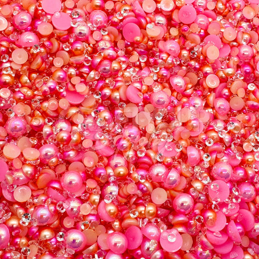 pink rhinestone mix