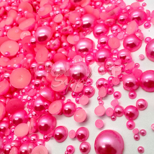 bright pink rhinestone pearls