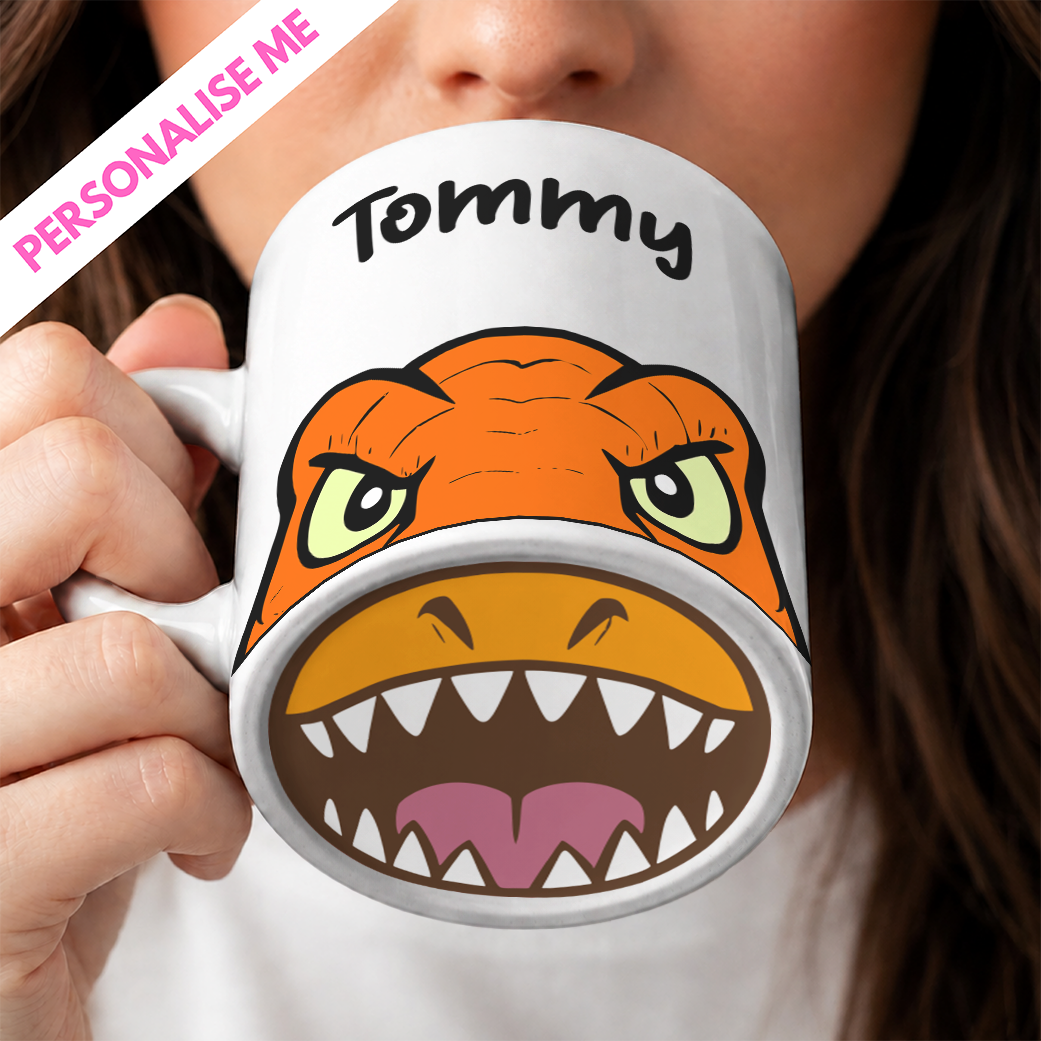 Raptor Big Mouth Mug | Personalised UV DTF