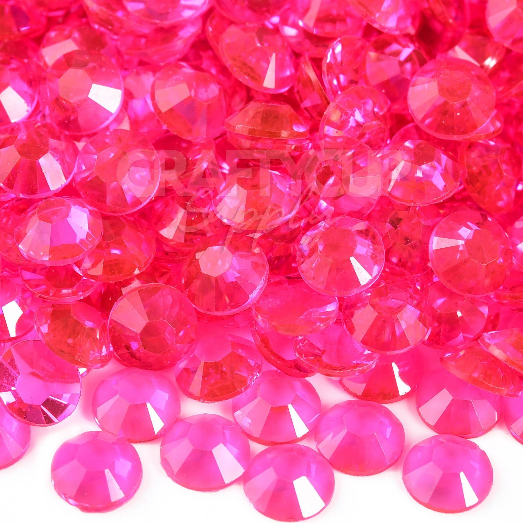 raspberry bright pink clear rhinestones