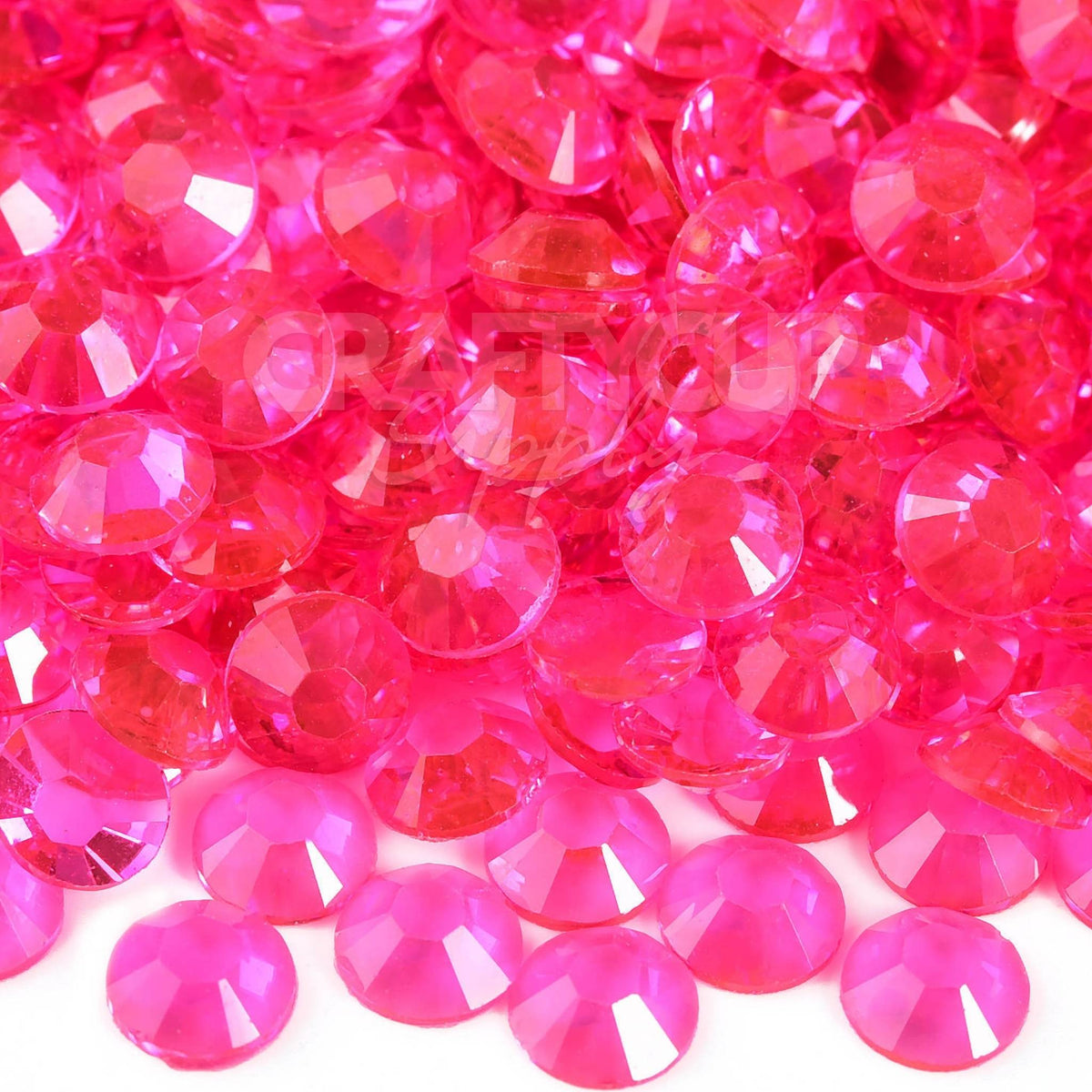 raspberry bright pink clear rhinestones