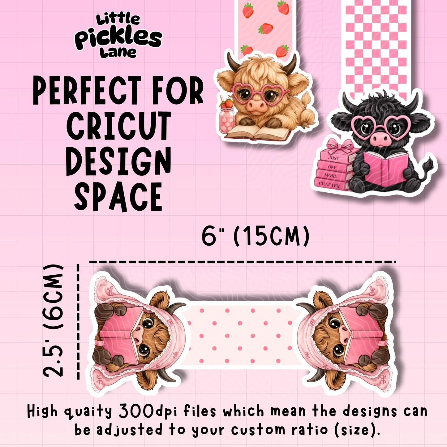 Highland Cow Magnetic Bookmark Bundle | Digital Download