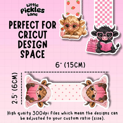 Highland Cow Magnetic Bookmark Bundle | Digital Download