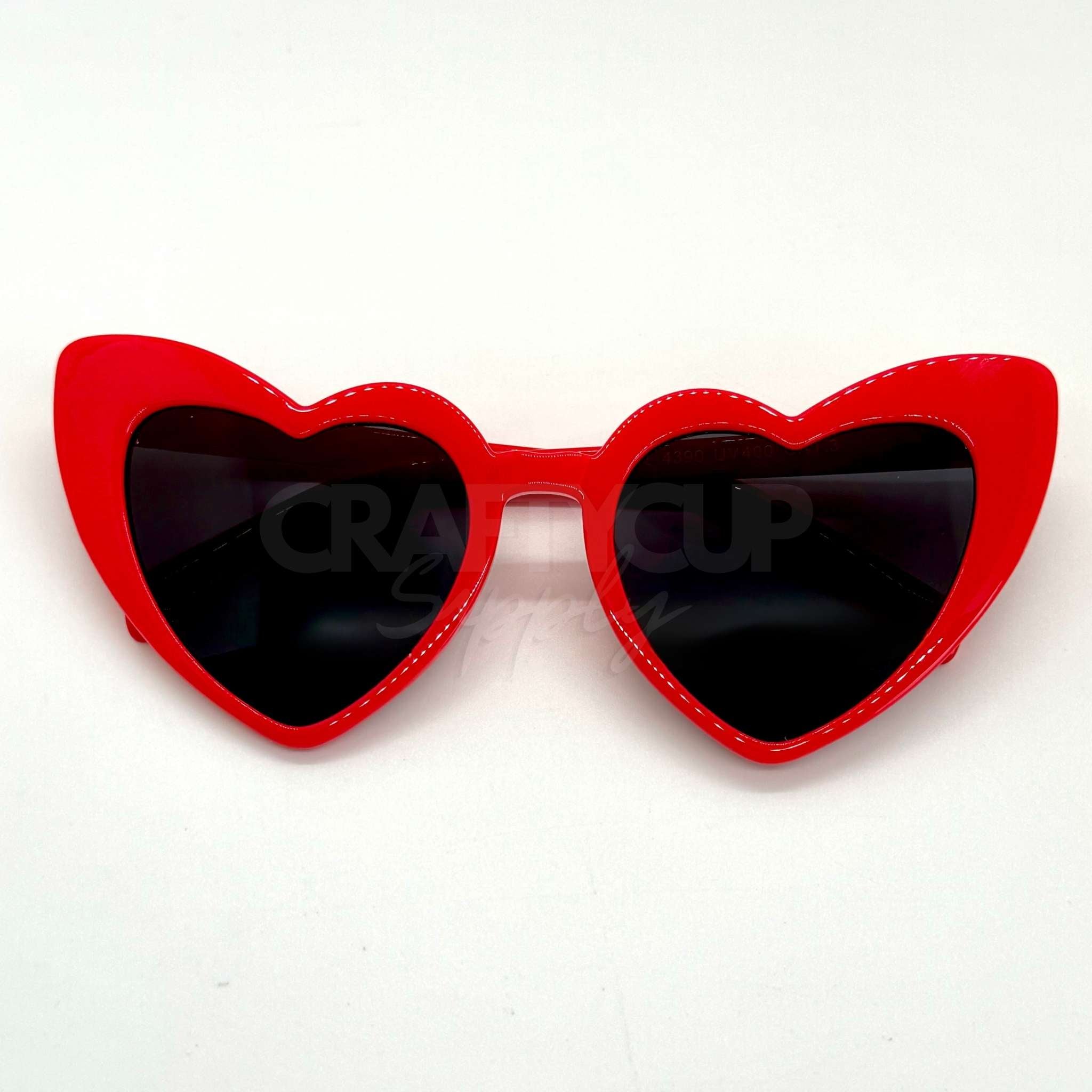 red heart shaped glasses