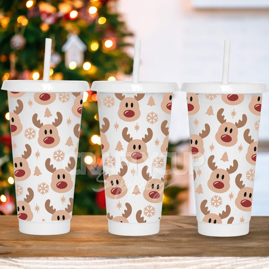 christmas rudolph uv dtf 24oz cold cup starbucks cups