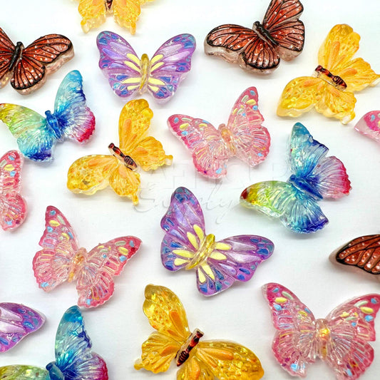 resin butterfly charms cabochons
