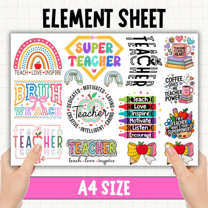 Teacher A4 Sheet 1 | UV DTF Element Sheet