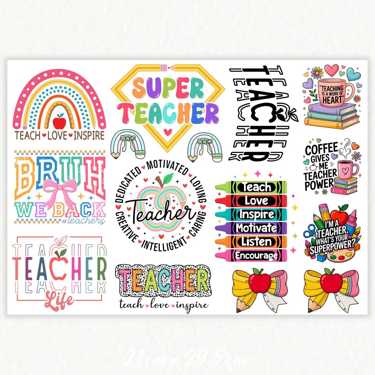 Teacher A4 Sheet 1 | UV DTF Element Sheet