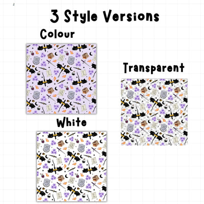Fourth Wing inspired dragon seamless digital paper showing lavender background, white background and transparent PNG variations with fantasy artwork.