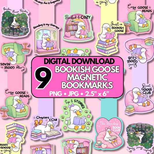 Bookish Goose Magnetic Bookmark Bundle | Digital Download
