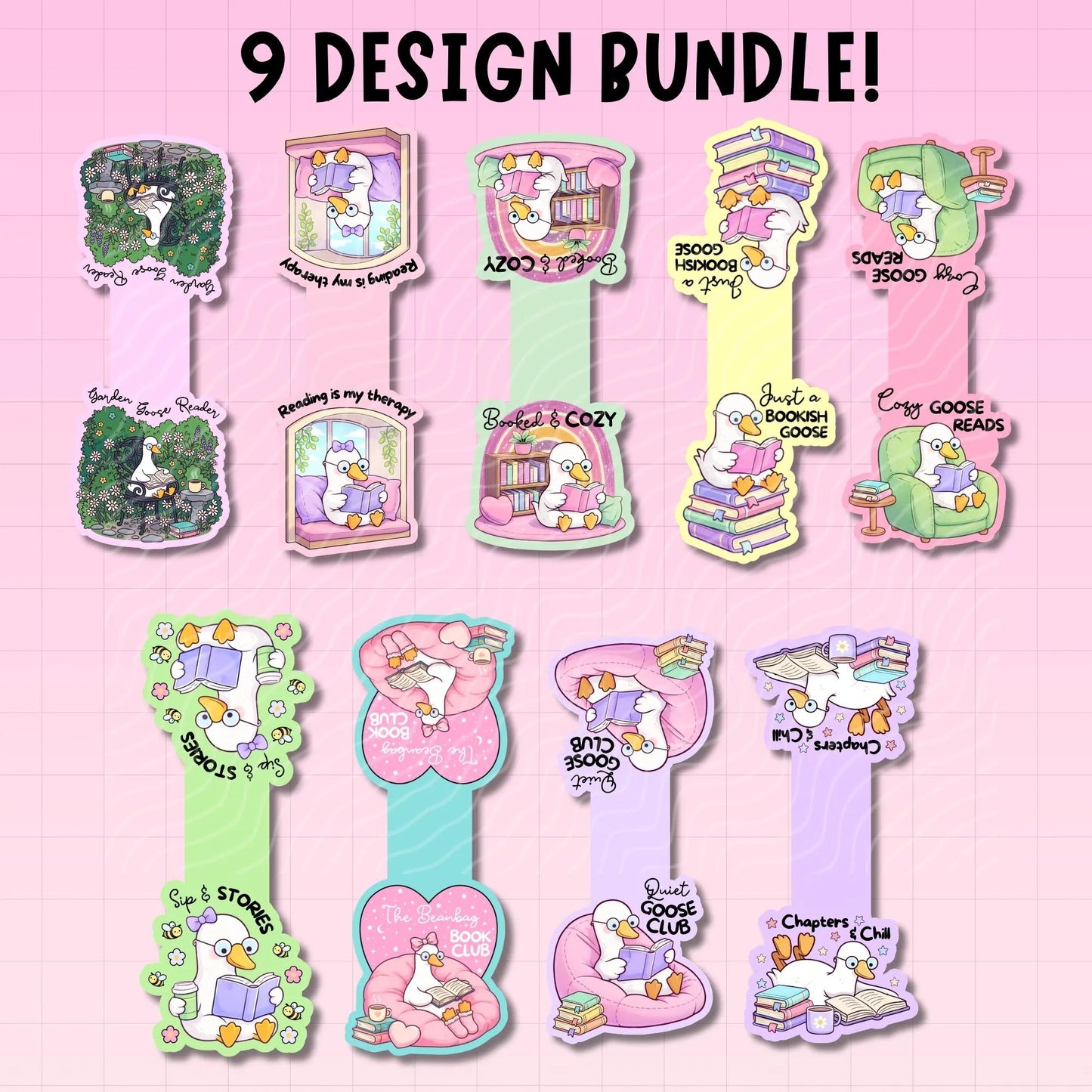 Bookish Goose Magnetic Bookmark Bundle | Digital Download