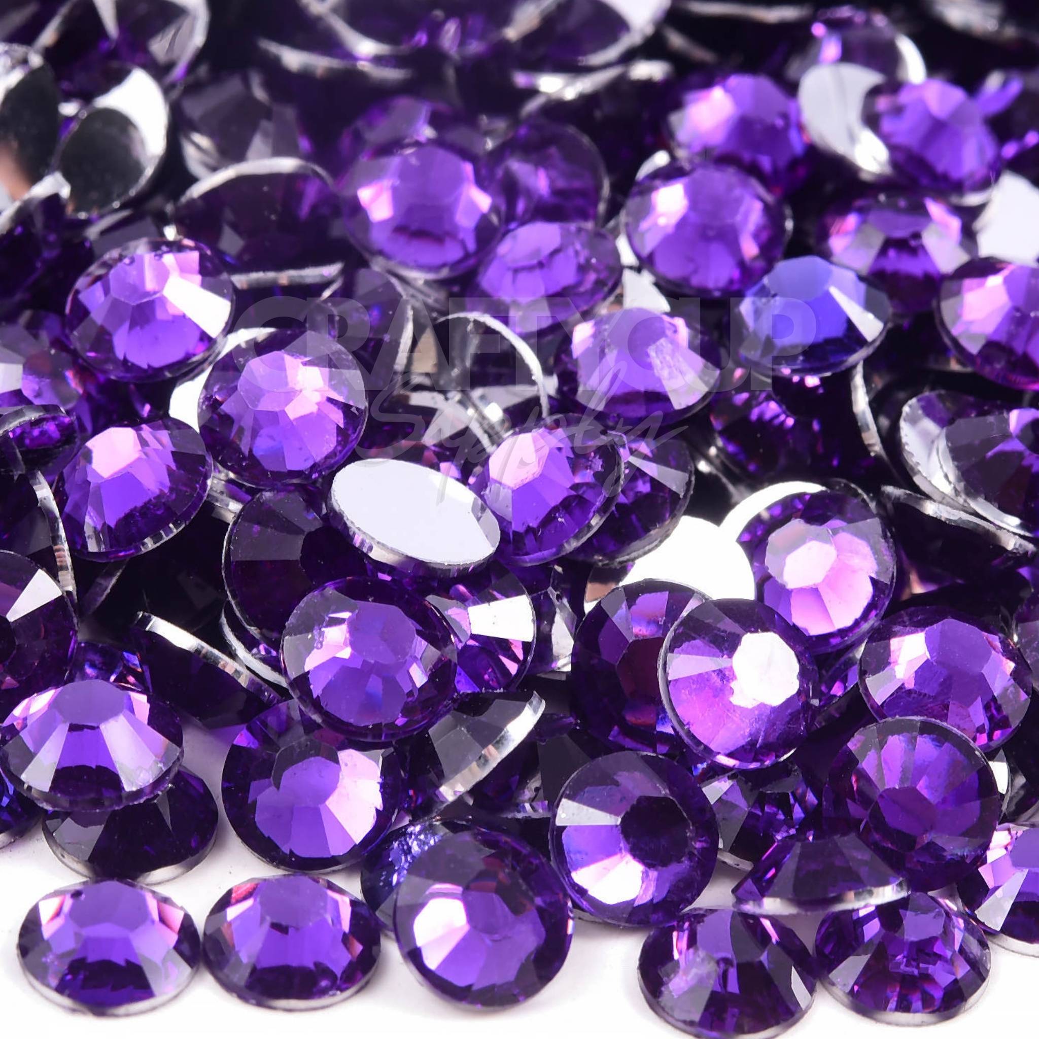 Violet Purple Rhinestones | 5mm | (SS20) Flat Back Rhinestones | UK ...