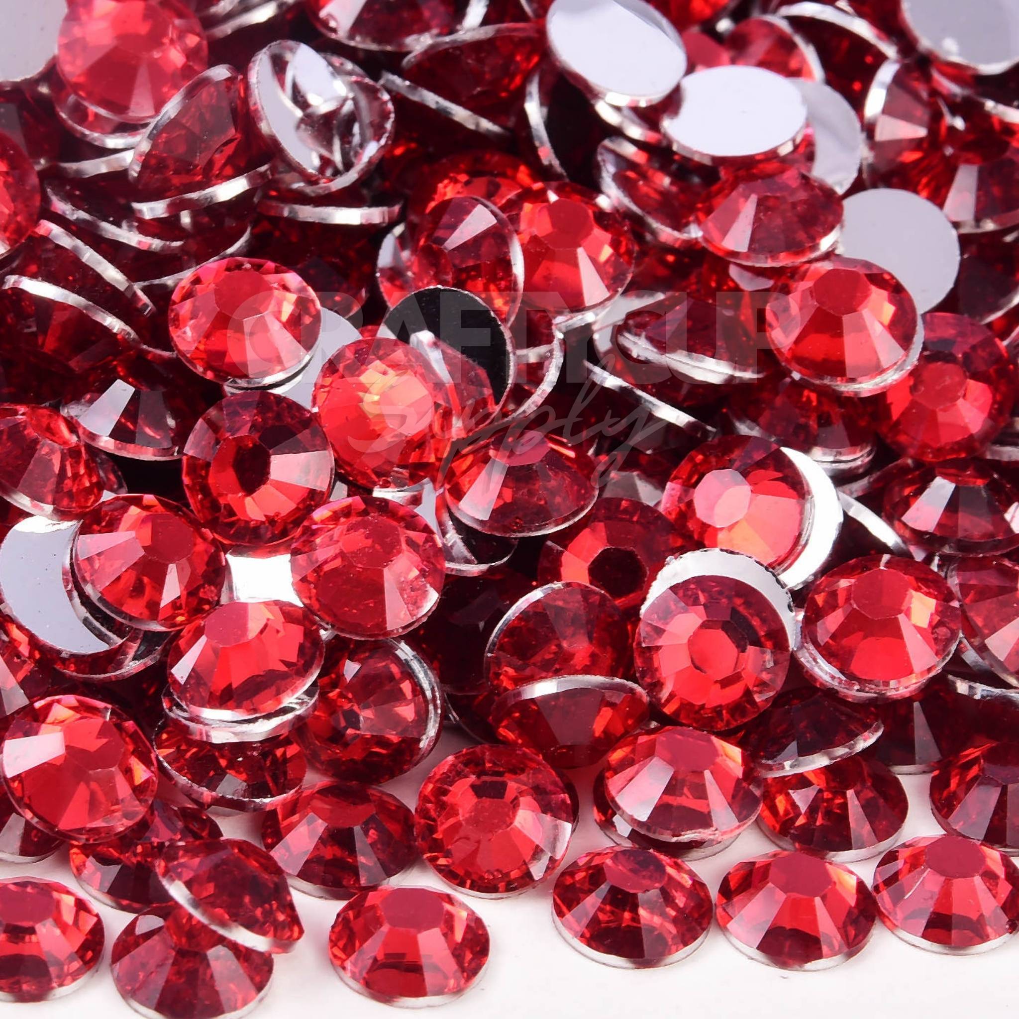 Siam Red 5mm (SS20) Non Hot Fix Flat Back Rhinestones | UK ...