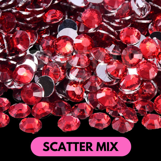 red rhinestones flatback resin