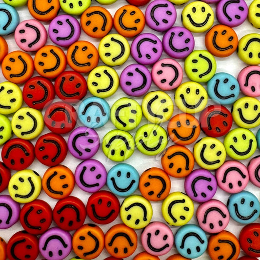 smiley acrylic bead faces