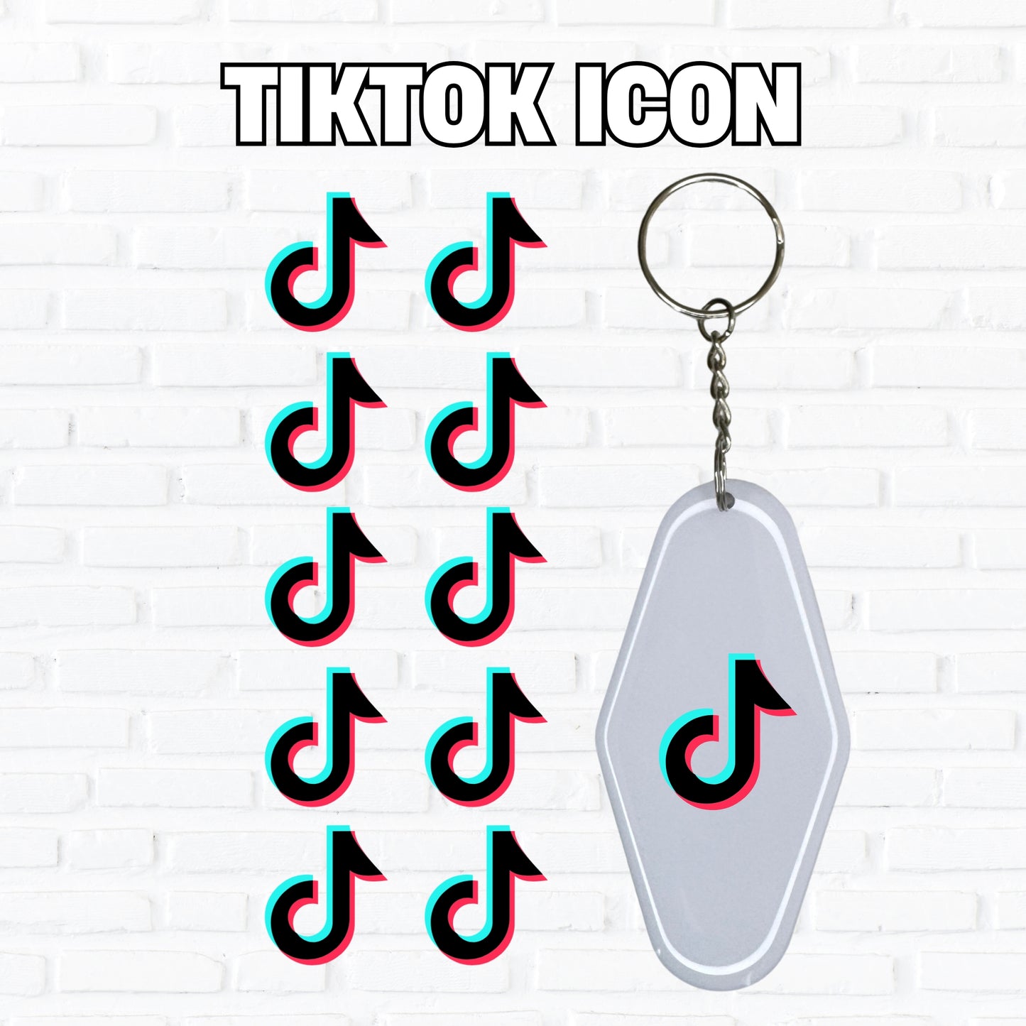 TikTok (Black) Icons 10 Pack | UV DTF Decal