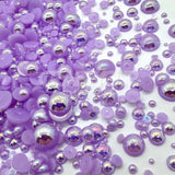 purple violet half resin pearl rhinestons