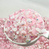 rhinestone and pearl mixes pink