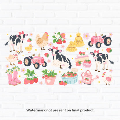 Strawberry Farm | UV DTF Wrap