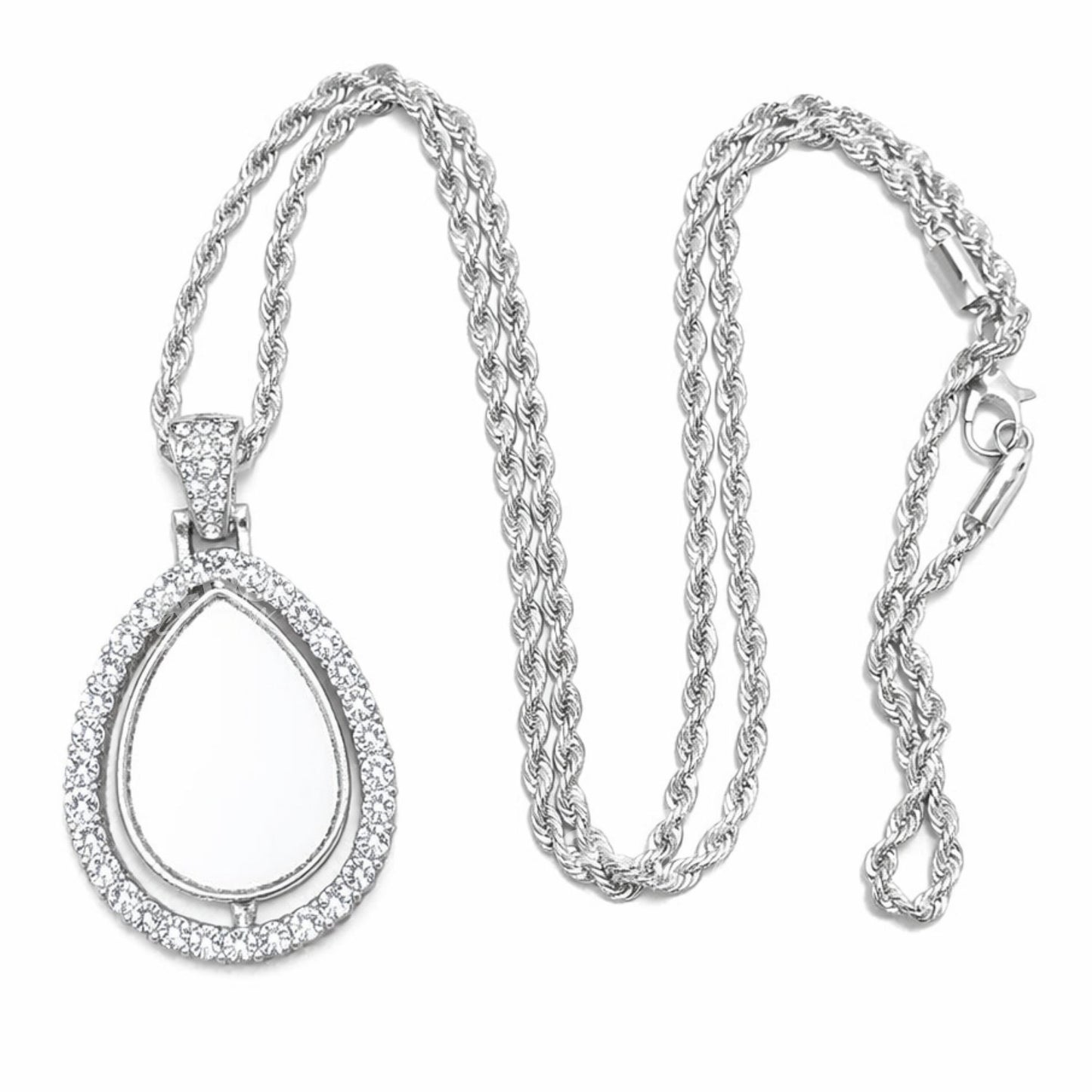 Sublimation Double Sided Rotating Droplet Necklace