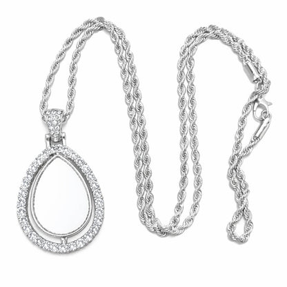 Sublimation Double Sided Rotating Droplet Necklace