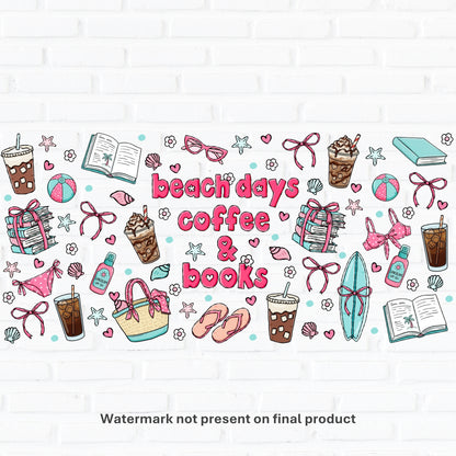 Beach Days, Coffee & Books | UV DTF Wrap