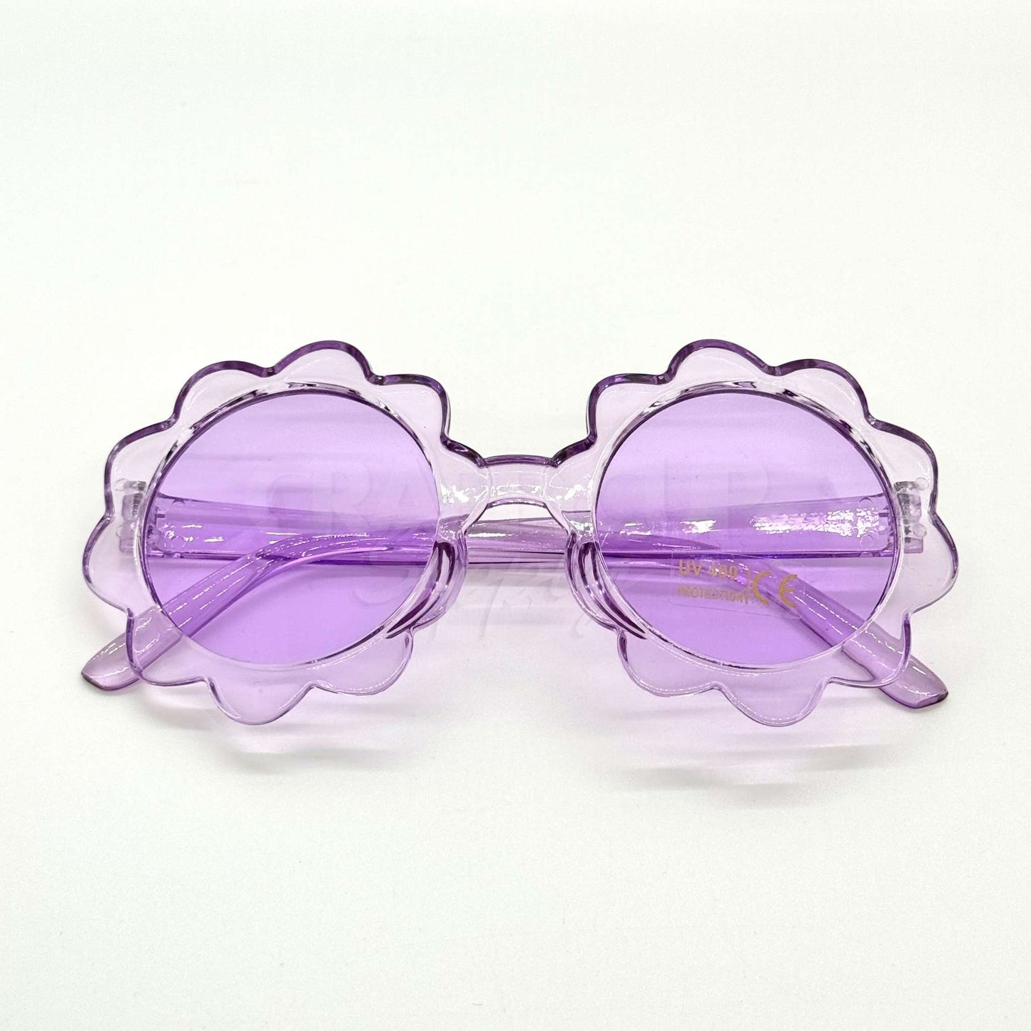 purple flower glasses