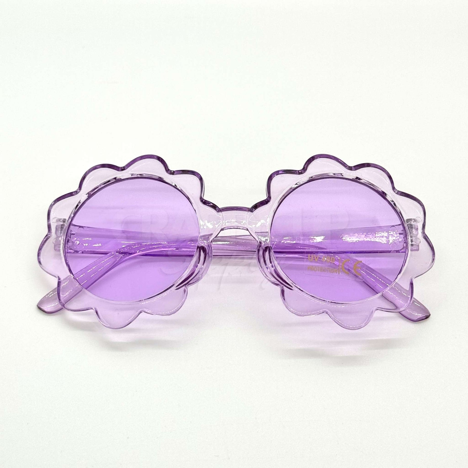 purple flower glasses