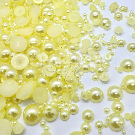 yellow gem rhinestones pearls
