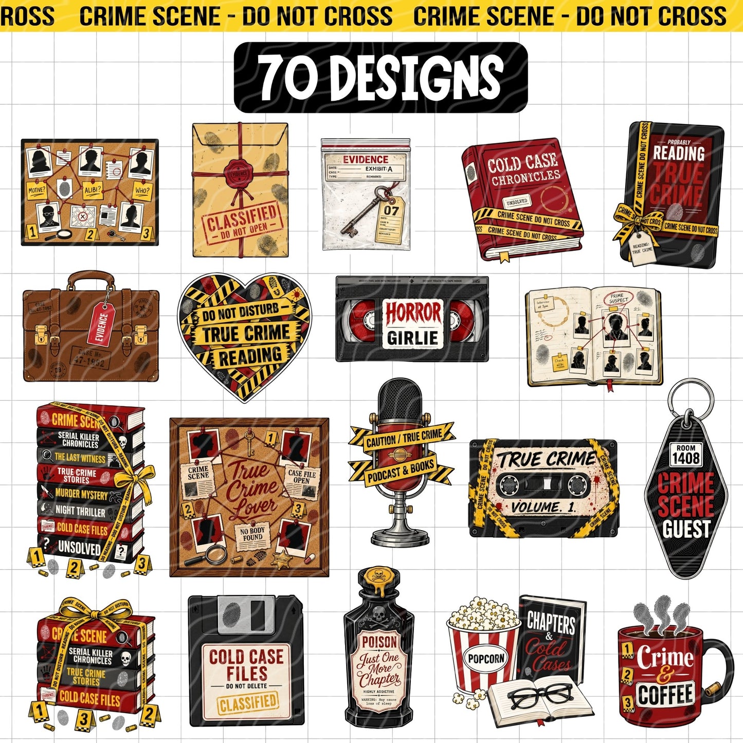 True Crime Junkie Clipart Bundle | Digital Download
