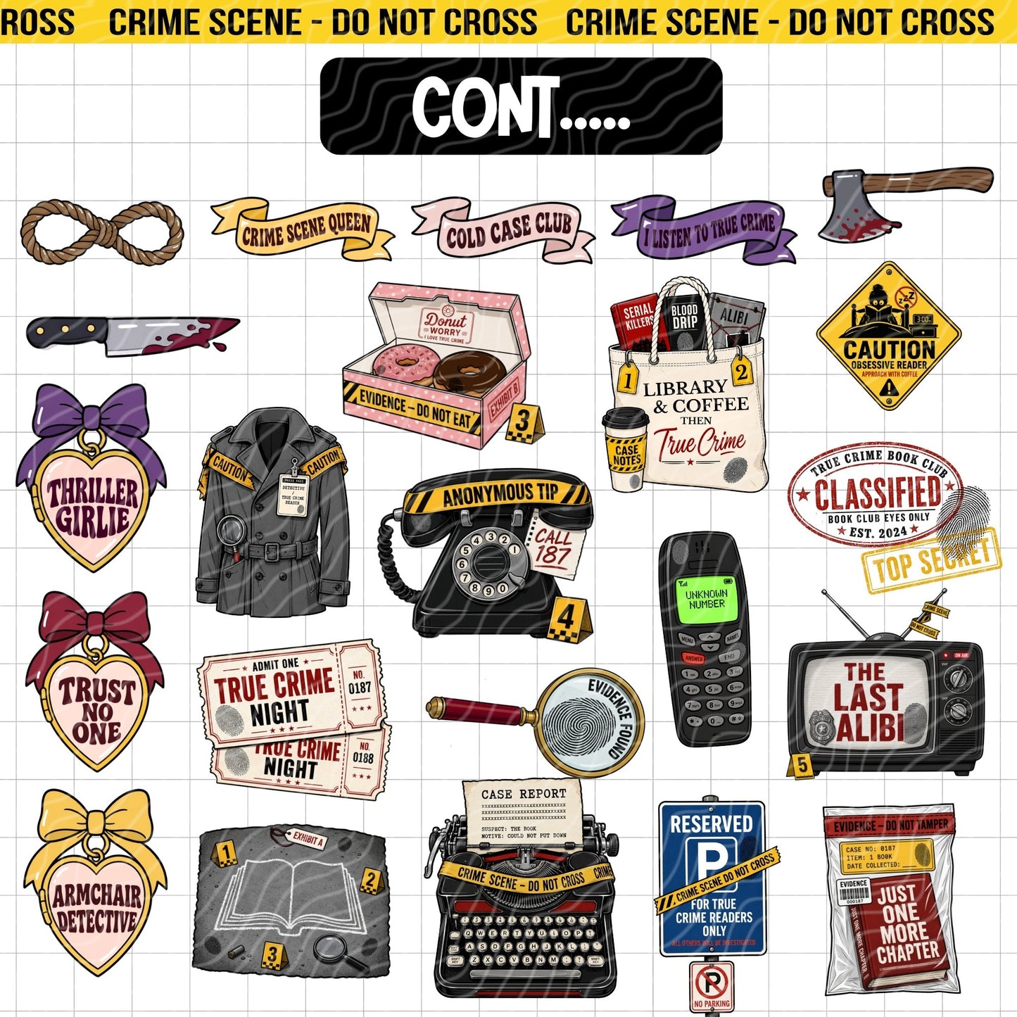 True Crime Junkie Clipart Bundle | Digital Download