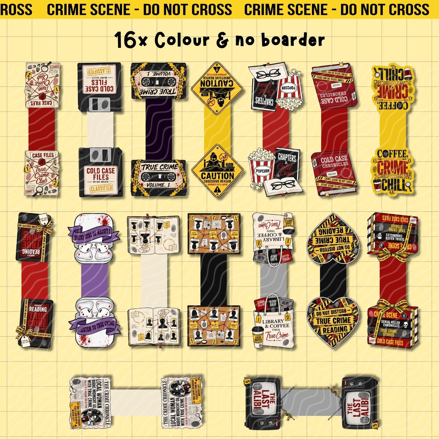 True Crime Junkie Magnetic Bookmark Bundle | Digital Download