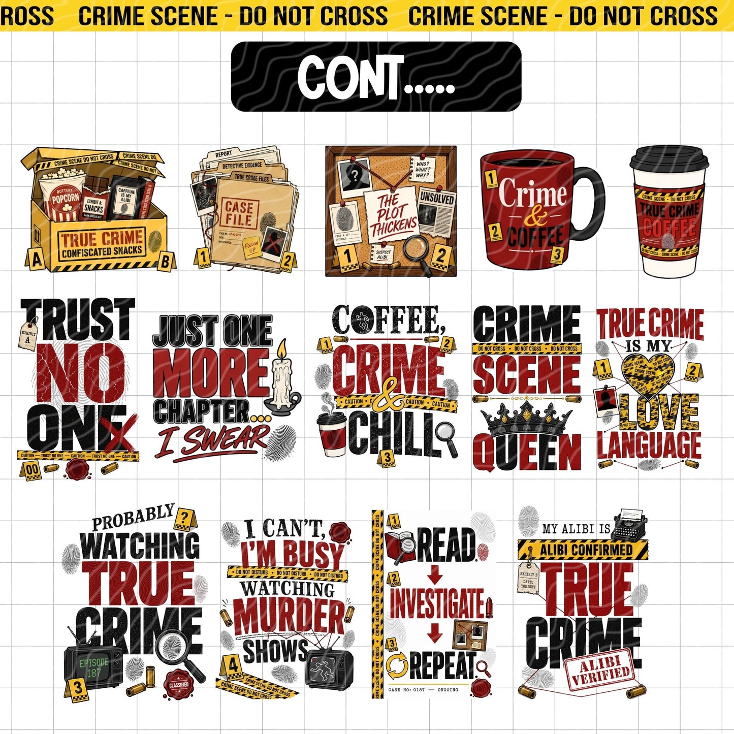 True Crime Junkie Clipart Bundle | Digital Download