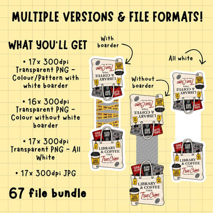 True Crime Junkie Magnetic Bookmark Bundle | Digital Download