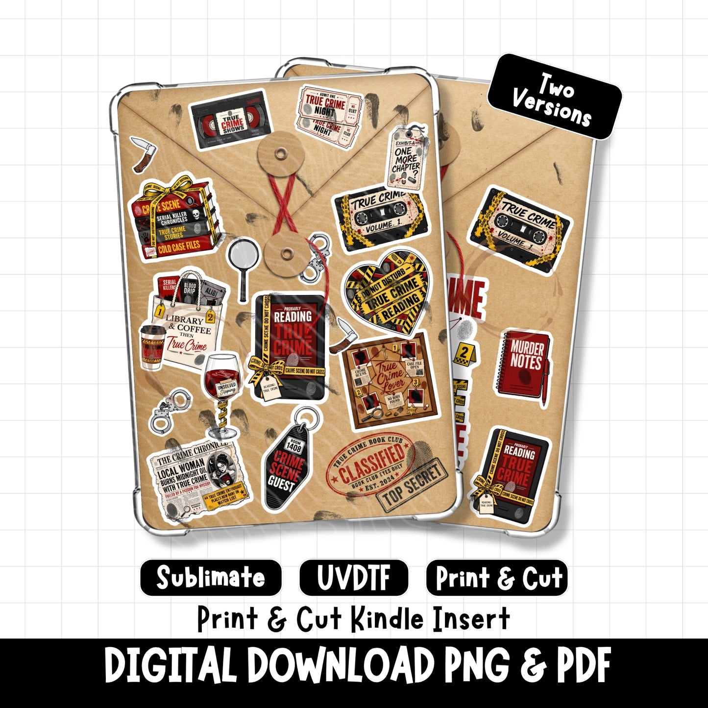 Crime Case Notes Kindle Insert | Digital Download