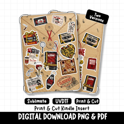 Crime Case Notes Kindle Insert | Digital Download