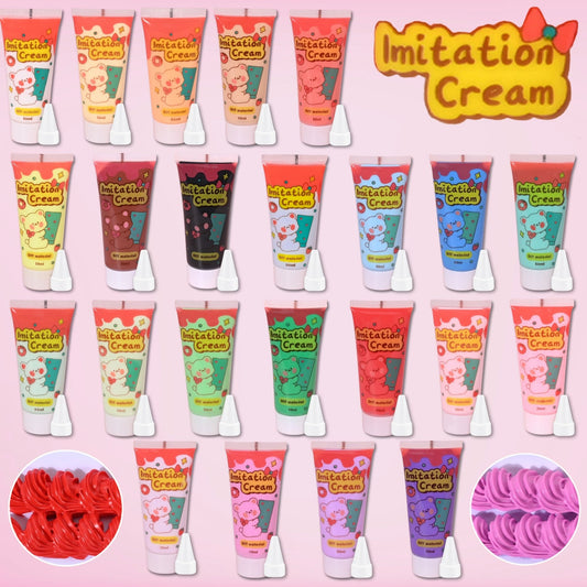 50ml Decoden imitation cream for DIY crafts and phone case decoration. Soft whipped cream texture works as strong adhesive for tumblers, keychains, resin projects, scrapbooking, and kawaii decoden crafts. Perfect for beginners and professionals in creative crafting.