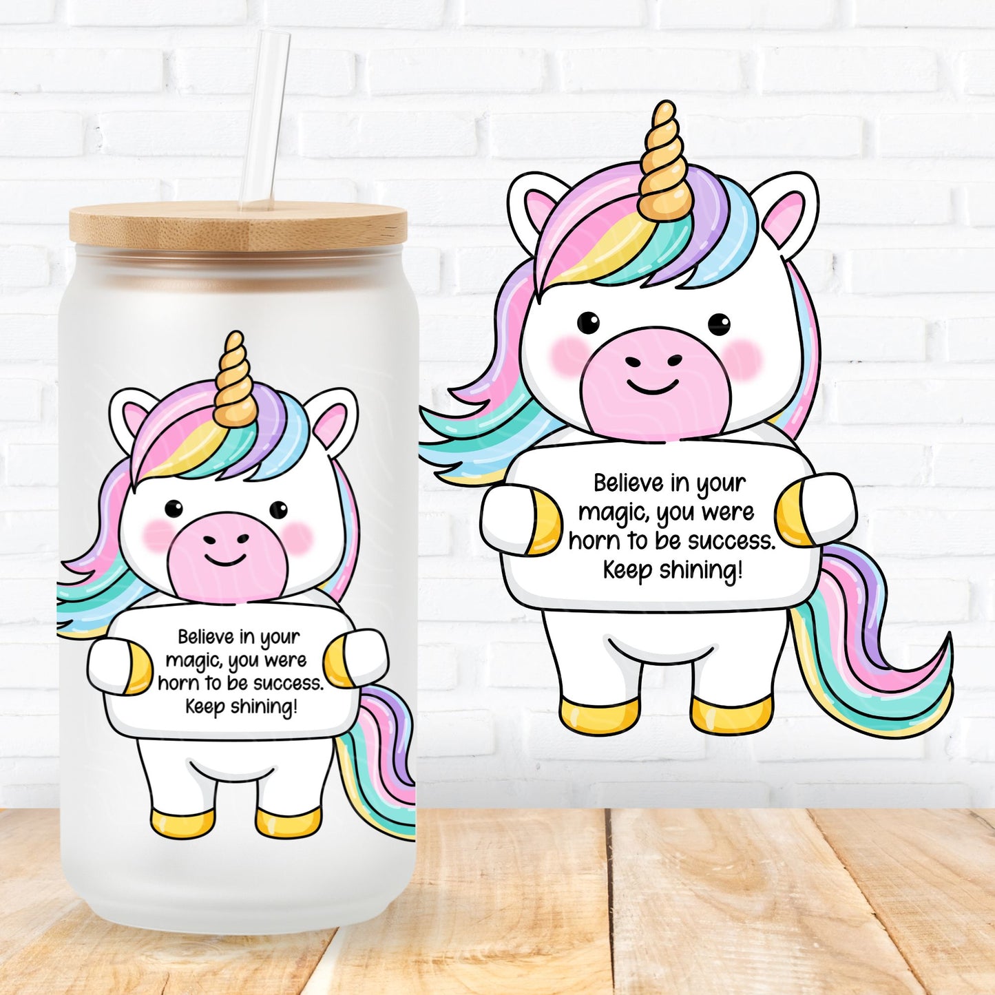 Emotional Support Unicorn | UV DTF Decal
