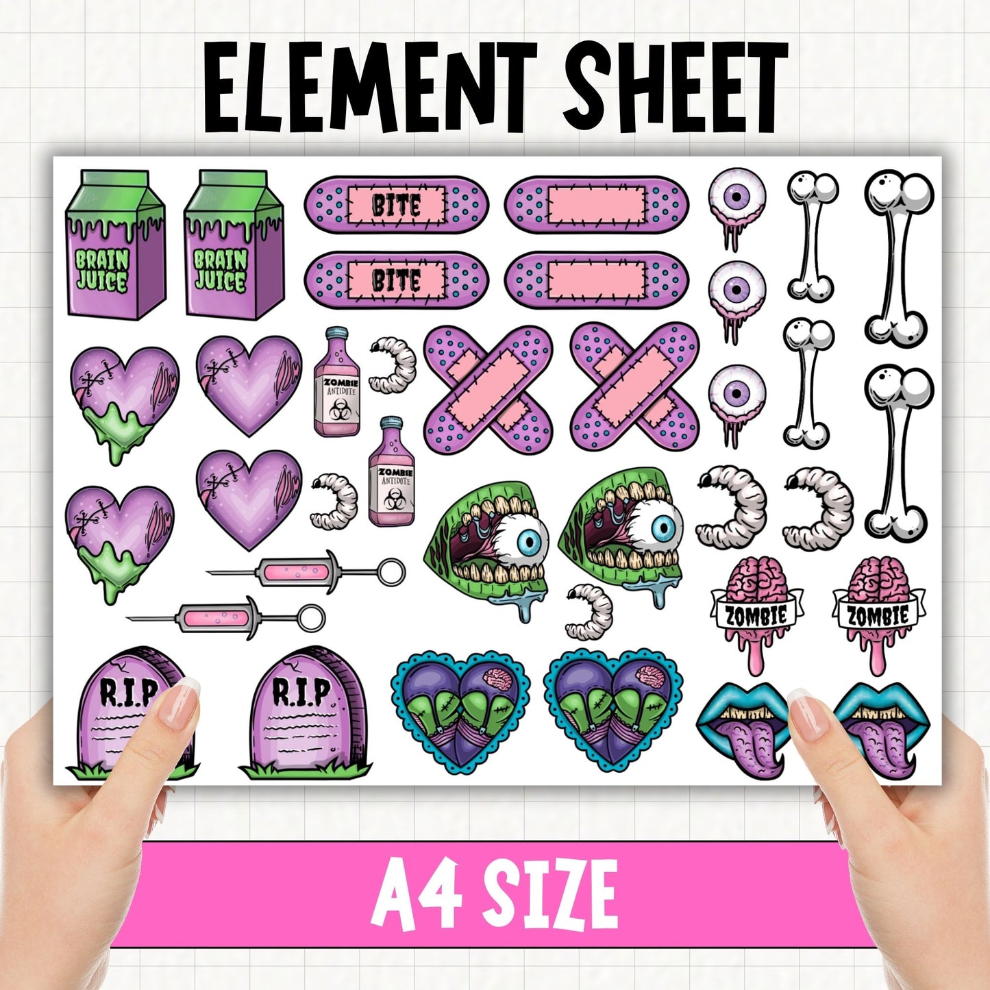 ZOMBIE! | UV DTF Element Sheet