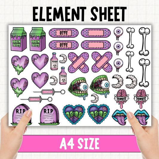 ZOMBIE! | UV DTF Element Sheet