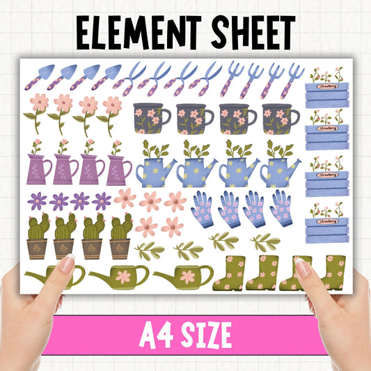 Pretty Garden - A4 | UV DTF Element Sheet