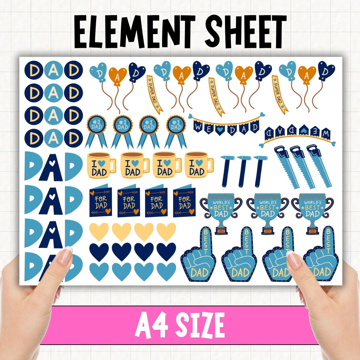Dad - A4 | UV DTF Element Sheet