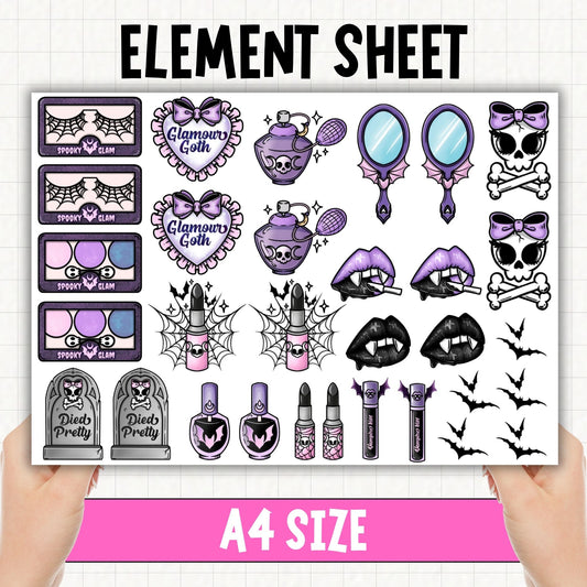Glamour Goth | UV DTF Element Sheet