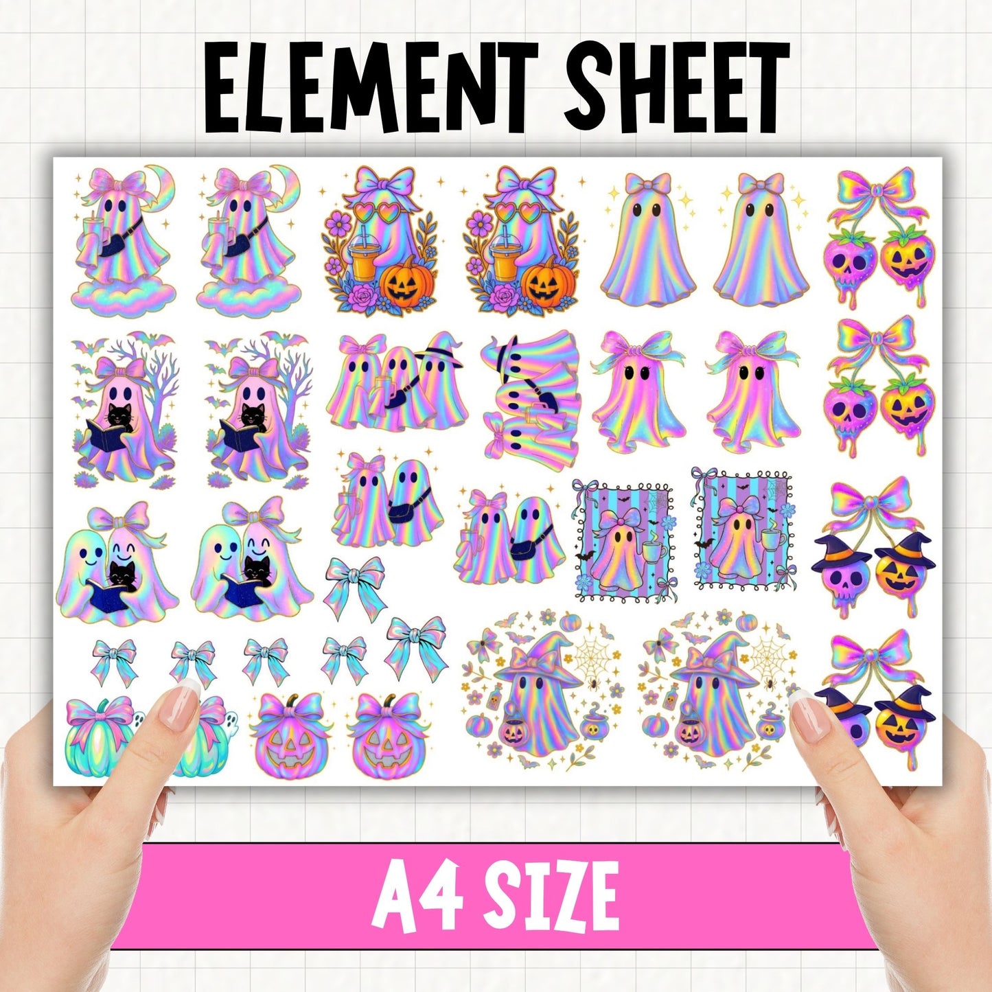 Iridescent Halloween | UV DTF Element Sheet