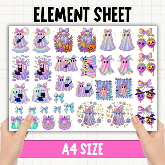 Iridescent Halloween | UV DTF Element Sheet