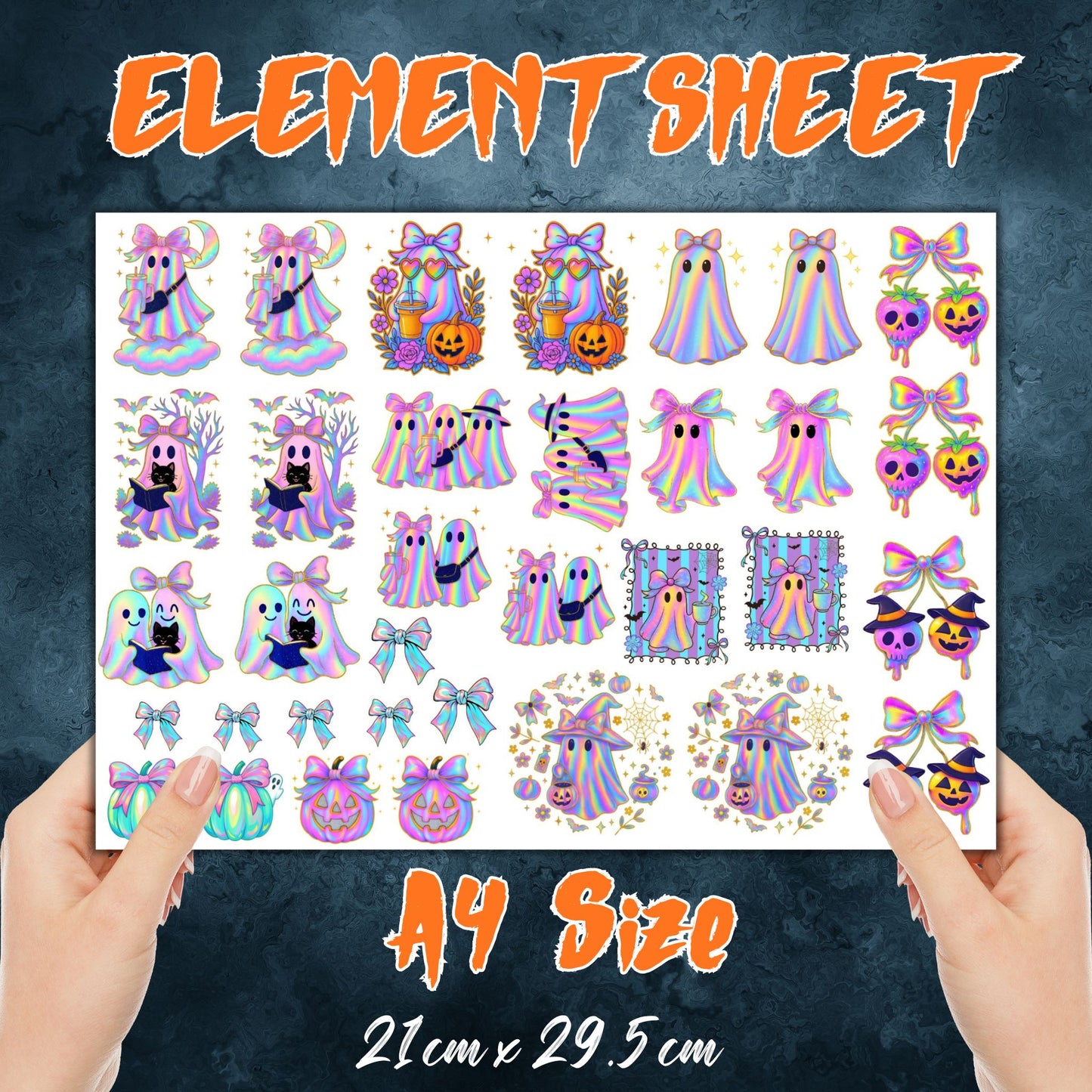 Iridescent Halloween | UV DTF Element Sheet