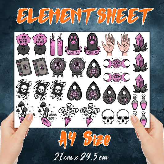 Witch & Tricks | UV DTF Element Sheet